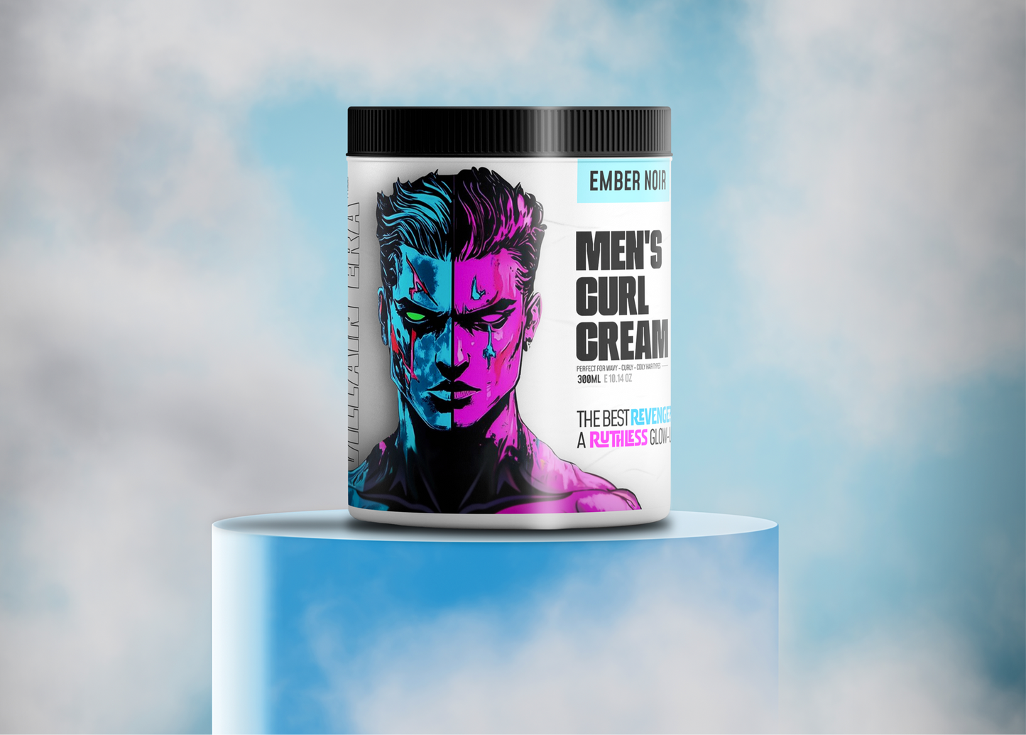 Ember Noir Curl Cream for Men, 10oz, Long-Lasting Hold, Hydrating, Defines Curls